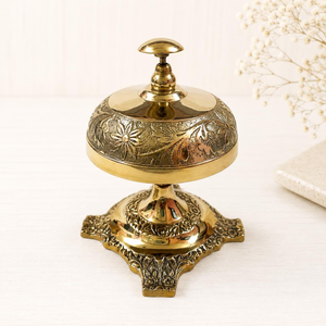 Campana de Mesa de Latón para Recepción, Hotel, Spa, Restaurante y Decoración del Hogar, Campana de Servicio Vintage para Escritorio, Oficina y Mostrador - Product Image 3