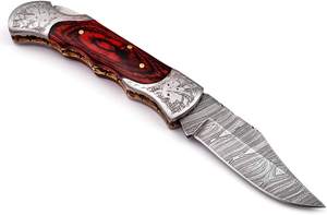 Cuchillo Plegable de Caza MORTAL BLADES con Hoja de Acero Inoxidable 3Cr13 Grabada a Mano, Nuevo Diseño, Mango de Aleación de Aluminio - Product Image 2