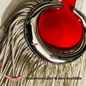 Epaulettes de Hilo Metálico Dorado Hechos a Mano, con Flecos Rojos y Plateados, Insignia de Hombro Ceremonial, Accesorios Vintage Personalizables - Product Image 2