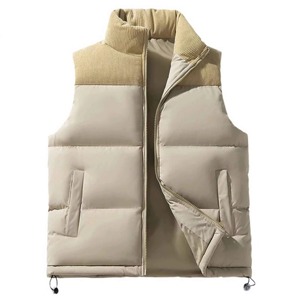 Men's Winter Sleeveless Puffer Vest Stand Collar 100% <b>Canvas</b> Waterproof Eco-Friendly Casual Quilted Windproof Outerwear - Product Image 1