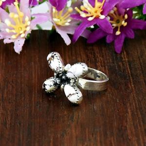 Vintage Wild <b>Horse</b> Turquoise Gemstone Butterfly Cluster Ring Southwestern Fine Ring Jewelry Western Statement Ring For Women - Product Image 4