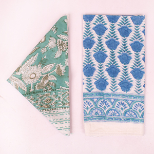 Pañuelo Cuadrado de Algodón Estampado a Mano Craftjaipur para Mujer, Diseño Floral, Accesorios para Todas las Temporadas, Multicolor, Estilo Boho - Product Image 1