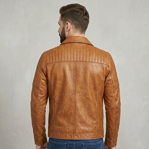 Veste en cuir pour homme de qualité supérieure, vêtements de moto, veste en cuir pour homme conçue avec du cuir durable et des coutures renforcées - Product Image 2