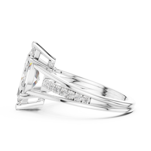 Luxury Marquise Cut Diamond Engagement <b>Ring</b> <b>Split</b> Shank Pave Set 18K Gold <b>Ring</b> for Women - Product Image 4