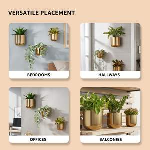 Macetas Colgantes de Hierro Natural con Acabado Dorado, Jardinera Vertical de Hierro para Flores, para Uso en Interiores y Exteriores, a Precio de Mayoreo - Product Image 6