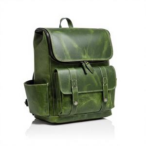 Sac à dos d'affaires minimaliste portable en cuir véritable imperméable avec fermeture éclair VARAD IMPEX Fashion - Product Image 1