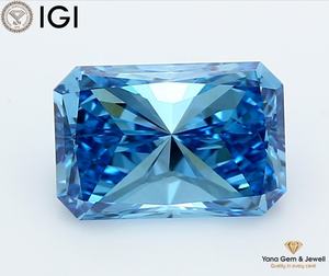 Diamante Cultivado en Laboratorio de 3.00 Quilates, Color Azul Intenso, Claridad VS1, Corte Radiante, con Certificado IGI, Perfecto para Piezas Personalizadas - Product Image 1