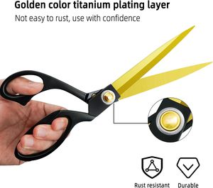 Forbici da Sarto Professionali per Lavori Pesanti, Forbici Affilate in Acciaio Inossidabile per Taglio Tessuti, Cucito e Artigianato - Product Image 3