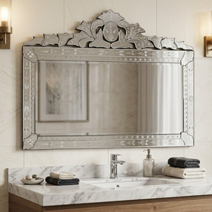 Espejo Decorativo de Pared de Lujo Estilo Veneciano |   Espejo Decorativo de Estilo Barroco Vintage |   Espejo de Vidrio Estilo Antiguo para Decoración de Sala de Estar - Product Image 2