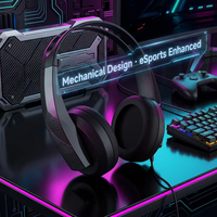 Casque de jeu filaire RGB LDON 520 avec microphone, compatible multiplateforme, casque de jeu professionnel audiophile avec éléments métalliques