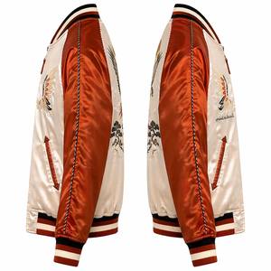 Custom Premium Canvas Patchwork <b>Mandarin</b> <b>Collar</b> Hooded Winter Sukajan Varsity <b>Jacket</b> Falcon Embroidered Japanese Souvenir OEM - Product Image 2