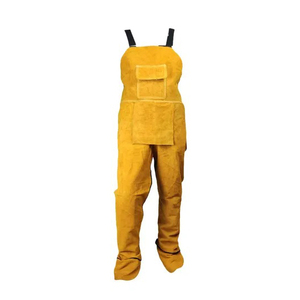 Yellow <b>Leather</b> Welding <b>Apron</b> Safety Fire Resistant Regular Fit with Pockets for Workshop and Maintenance - Product Image 6