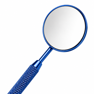 Handheld Round Metal <b>Mirror</b> With Textured Grip In Multiple Colors For <b>Makeup</b> Use - Product Image 2