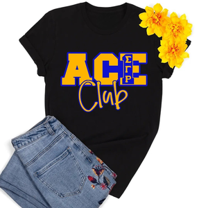 Camiseta SGRHO Ace Club Negra para Mujer, con Estampado Gráfico, Cuello Redondo, Manga Corta, Estilo Casual, Moda Urbana, Personalizada para Hermandad Griega - Product Image 1