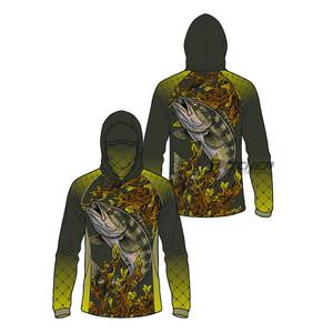 Camisa de Pesca con Capucha Sublimada Impermeable - Secado Rápido Anti-UV 50+ Personalizable para Equipos de Pesca - Product Image 6