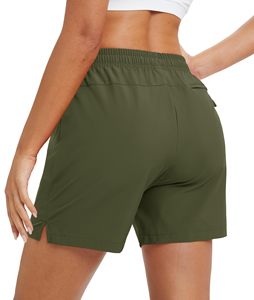 Shorts de sport confortables pour la randonnée, décontractés, d'été, pour filles, athlétiques, personnalisés, unis, à séchage rapide, pour l'entraînement, shorts pour femmes - Product Image 2