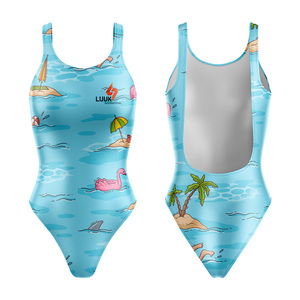 Maillot de bain personnalisé pour femme en Spandex et Nylon, avec impression par transfert thermique, logo frontal personnalisé, coutures invisibles - Product Image 3