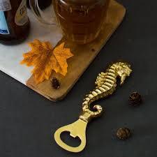Abridor de Botellas Decorativo de Acero Inoxidable Dorado con Forma de Caballito de Mar, Abridor de Cerveza Náutico para el Hogar, Bar y Cocina - Product Image 5