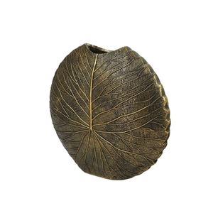 Florero de hoja Circular envejecido, maceta decorativa Interior, jarrón redondo, decoración del hogar, suministros para eventos, jarrón decorativo de estilo rural - Product Image 1