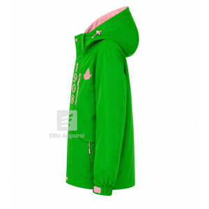 Veste coupe-vent et imperméable personnalisée Alpha Kapa Alpha Sorority, verte et rose, en polyester, manches longues, fermeture éclair sur le devant, logo brodé - Product Image 4
