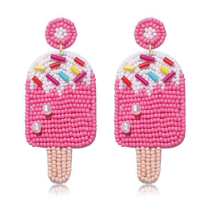 ต่างหูทองคำทรงขนมปังแบบขายส่ง ต่างหูประดับลูกปัดสไตล์ตะวันตก ชุดโบฮีเมียน โดย MD HANDICRAFTS - Product Image 1