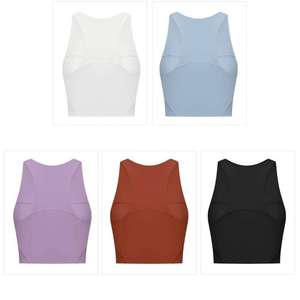 Camiseta sin mangas Racerback para mujer, tops deportivos para correr y gimnasio, tops acanalados suaves con cuello redondo para mujer - Product Image 3