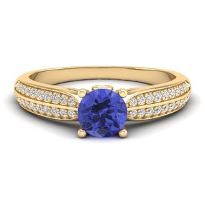 REYES – bagues en argent Sterling 925 pour femmes, Design Unique, coupe ronde brillante, pierre précieuse Tanzanite 0,75 ct, bijoux fins - Product Image 6