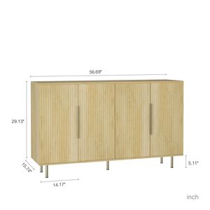 Credenza Moderna in Legno con Ripiani Regolabili, Grande Buffet e Consolle con Finitura Scanalata - Product Image 6