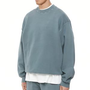 Sudadera Oversize de Forro Polar para Hombre, 100% Algodón, Cuello Redondo Liso, Unisex, Invierno, Venta al por Mayor, Estilo Urbano - Product Image 2