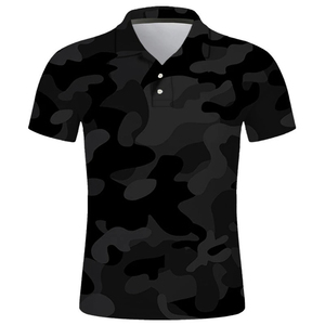 Chemise à manches courtes unisexe ACE, style hawaïen, camouflage noir, col rabattu, imprimé numérique, respirante, coupe classique, toutes saisons - Product Image 1