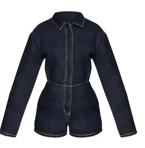 <b>Women's</b> Denim <b>Utility</b> <b>Jumpsuit</b> Multi Pocket Jean One Piece Casual Workwear Wholesale Factory <b>Jumpsuit</b> Playsuit Overalls shorts - Product Image 1