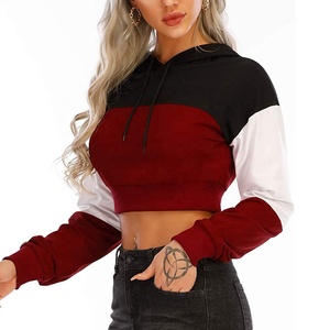 Top Selling Fabric Fashionable High Neck Quality Women <b>Crop</b> Top Hoodies Smooth <b>Zip</b>-<b>up</b> Highly Demanded anti-shrink Women Hoodies - Product Image 4