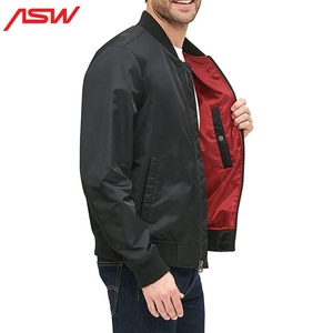 Chaqueta Bomber de satén acolchada personalizada para hombre, abrigo de calle de vuelo largo con relleno de algodón de talla XL para exteriores sin relleno - Product Image 4