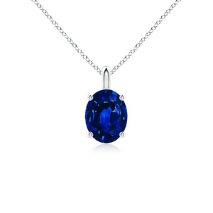 14K 18K <b>Solid</b> <b>Gold</b> Solitaire Oval Cut Natural Blue Sapphire Precious Gemstone Classic <b>Pendant</b> High Quality Fine Jewelry <b>Pendant</b> - Product Image 1