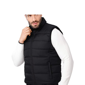 เสื้อกั๊กพัฟเฟอร์แบบไม่มีแขนสั่งทำขายส่ง ไซส์พลัส สีขาวสำหรับฤดูหนาว มีหลายกระเป๋า เสื้อกั๊กบุขนเป็ดสำหรับผู้ชาย - Product Image 1