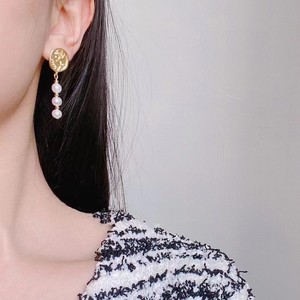 Boucles d'oreilles pendantes en forme de rose en relief rétro française, perle d'eau douce de 6 à 7 mm avec argent pur, style vintage à la mode - Product Image 4