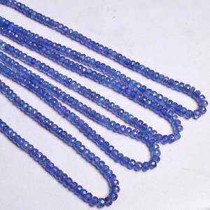 Perles facettées en Tanzanite bleue, forme Rondelle, 4 mm, pierre naturelle, évaluation tierce, marque Chakralume, pour la fabrication de bijoux - Product Image 2