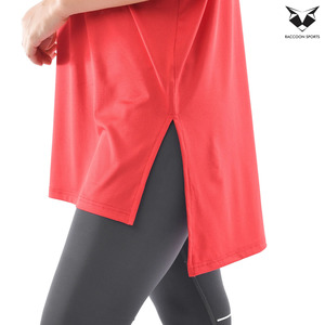 Camiseta Larga Modest para Mujer, Color Rojo, Estilo Casual Holgado, Transpirable, de Algodón, Moda Musulmana, Uso Diario, Estilo Túnica - Product Image 3