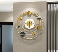 Horloge Murale en Métal Fer, Design Moderne Scénique, Analogique, Taille Personnalisée, pour Salon, Salle à Manger, Décoration de Fond, Mariage, Mécanique Silencieuse