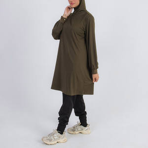 Ropa Deportiva Musulmana Personalizada para Mujer, Ropa Deportiva Modesta, Tela de Secado Rápido, Color Sólido, Traje Deportivo Musulmán para Gimnasio - Product Image 3