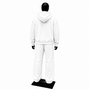 Conjunto Deportivo para Hombre, Sudadera con Capucha Blanca y Logotipo Gráfico en el Pecho, Pantalones Jogger a Juego, Ropa Deportiva Casual - Product Image 2