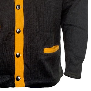 Custom APA Fraternity Alpha Black <b>Cardigan</b> V-Neck Women's Wool/Acrylic Knitted Chenille <b>Thick</b> Breathable Solid Front Logo Winter - Product Image 5