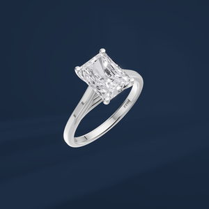 Bague de fiançailles pour femme en platine PT950 avec diamant radiant de 2 carats, diamants de laboratoire certifiés IGI, style classique - Product Image 1