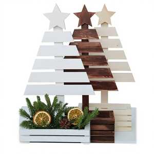 NOUSHAD HANDICRAFTS Natural <b>Wood</b> <b>Christmas</b> <b>Tree</b> Decor Set 3 Piece Craft Tabletop Holiday Party Decoration Durable Eco Friendly - Product Image 1
