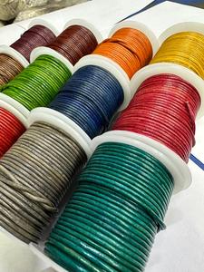 Cuerda de Cuero Genuino Trenzada de Cuatro Hilos, Cordón Redondo de Piel de Vaca Tejida para Joyería de Moda, Pulseras y Manualidades DIY - Product Image 2