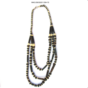 Ethnic Wooden Beaded <b>Necklace</b> Geometric Pattern Unisex Fashion Jewelry <b>Long</b> Strand Design at Best Affordable Wholesale Price - Product Image 2