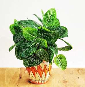 Jardinière en bois naturel faite à la main pour fleurs artificielles - Product Image 1