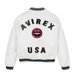 เสื้อแจ็คเก็ตหนังผู้ชาย Avirex แบบมีซิป ปิดได้ ระบายอากาศได้ดี แห้งเร็ว สำหรับฤดูหนาว ไซส์ผู้ใหญ่ - Product Image 1