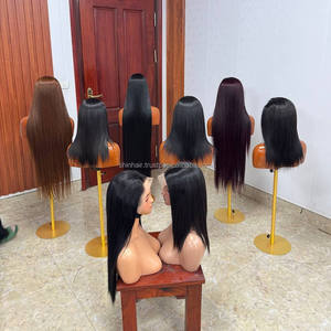 Pelucas de Cabello Humano al por Mayor, Productos de Cabello Virgen Vietnamita, Pelucas de Cabello Humano con Frente de Encaje Liso, Pelucas con Frente de Encaje HD para Mujer - Product Image 1