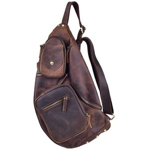 Sac bandoulière unisexe en cuir imperméable, sacs messager personnalisés, motif rayé, fermeture éclair tendance, portable, durable, pour hommes et femmes - Product Image 1